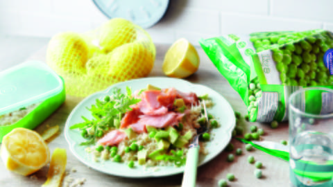 Lemon Couscous with Avocado and Salmon