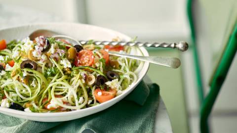 Greek Salad with Courgette Noodles