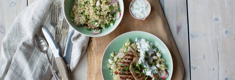 Lamb Leg Steak with Quinoa Salad