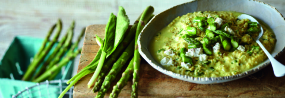 Wild Garlic Risotto with Green Asparagus